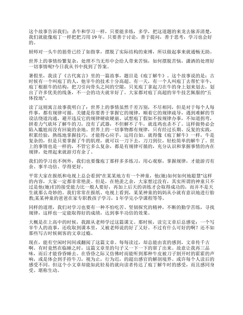 《庖丁解牛》读后感_第2页