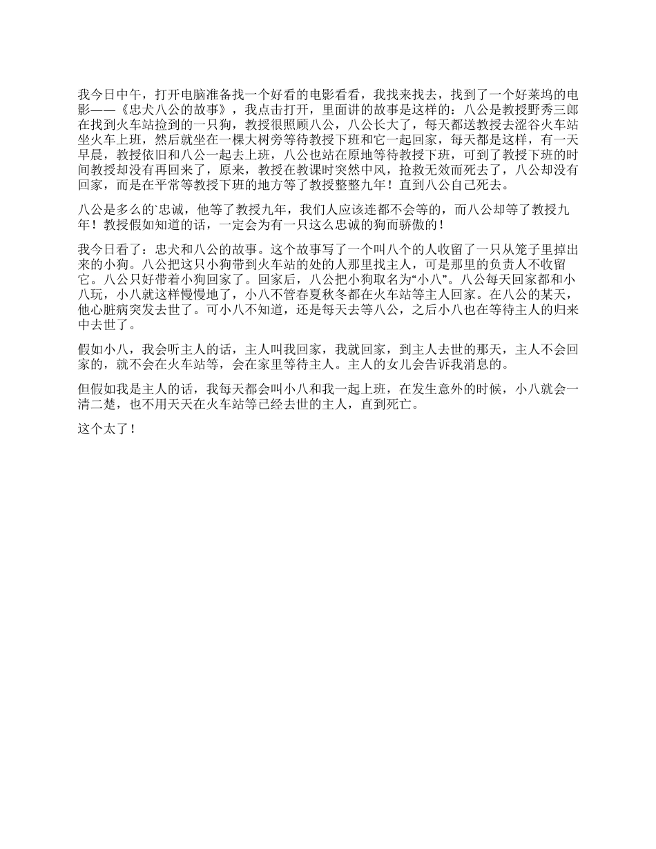《忠犬八公》读后感_第1页