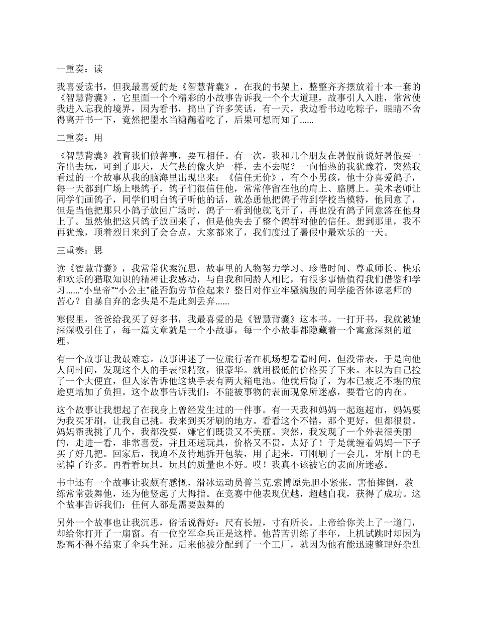 《智慧背囊》读后感_第1页