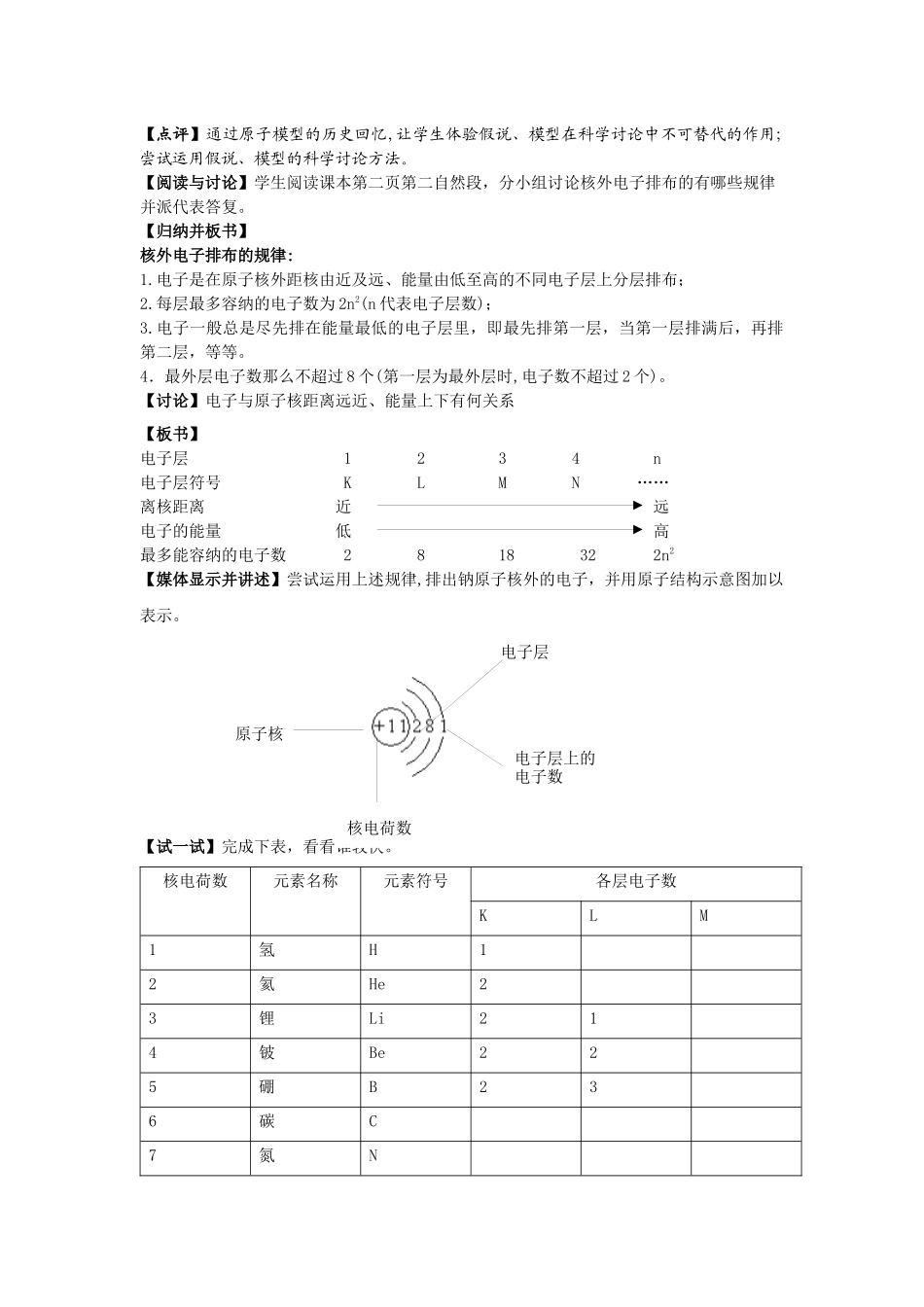 《核外电子排布与周期律》教案7_第2页