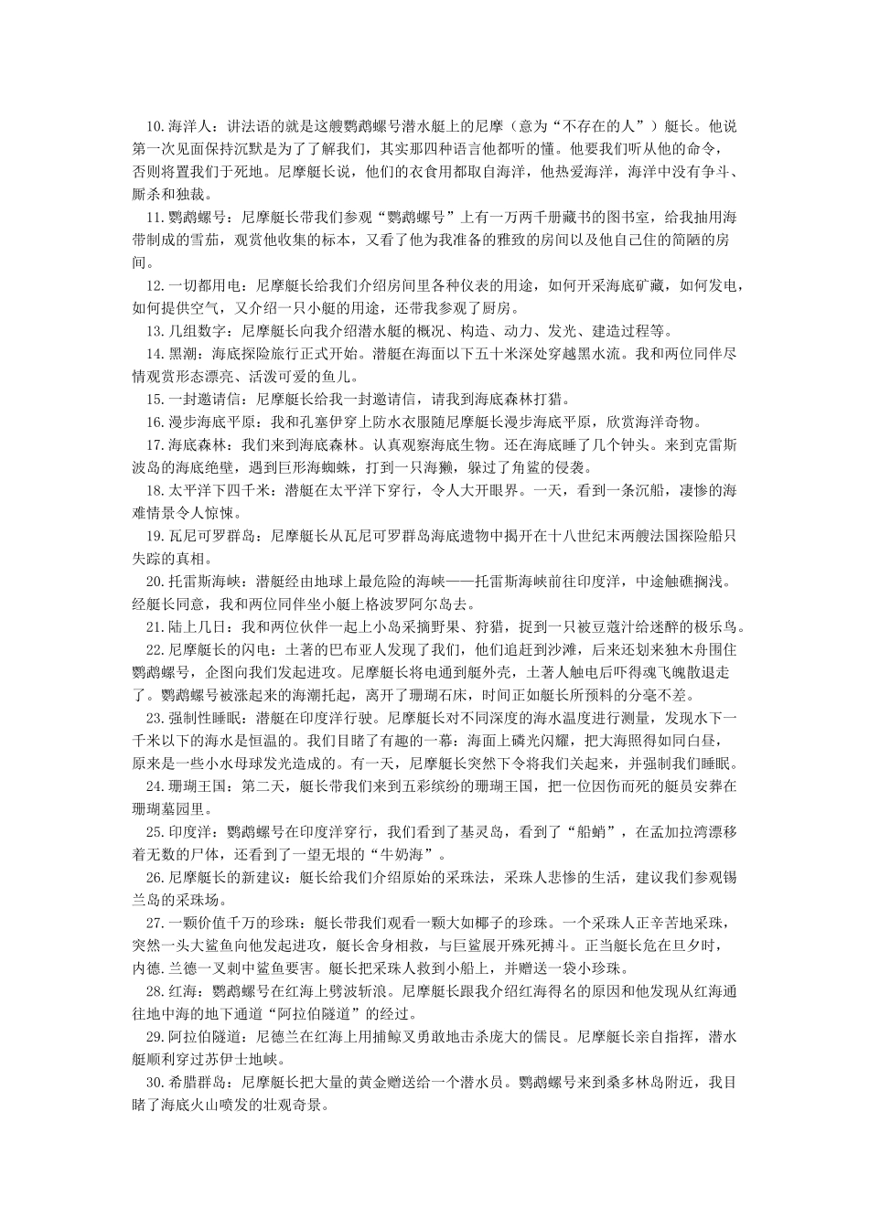《海底两万里》故事梗概及考点_第2页