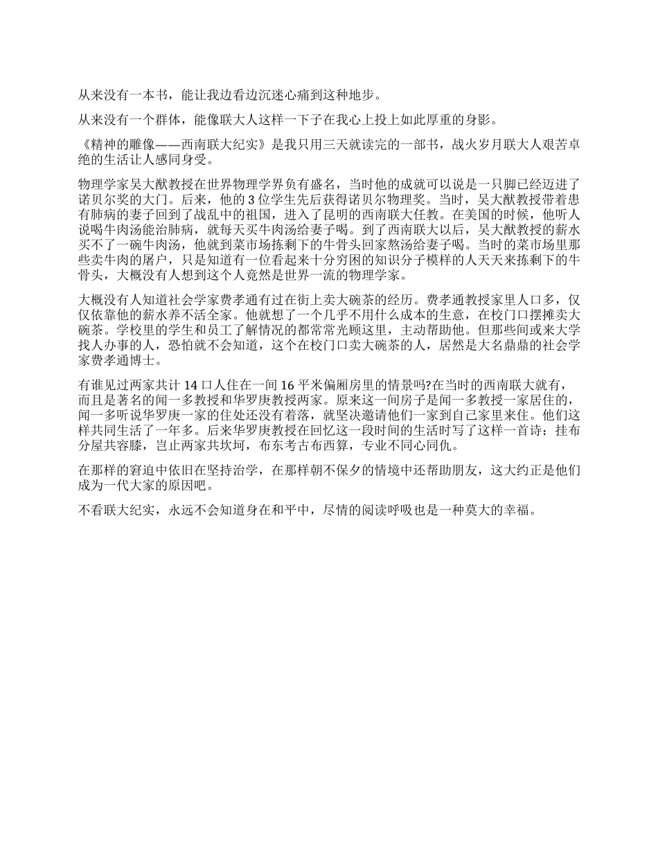 《精神的雕像》读后感_第1页