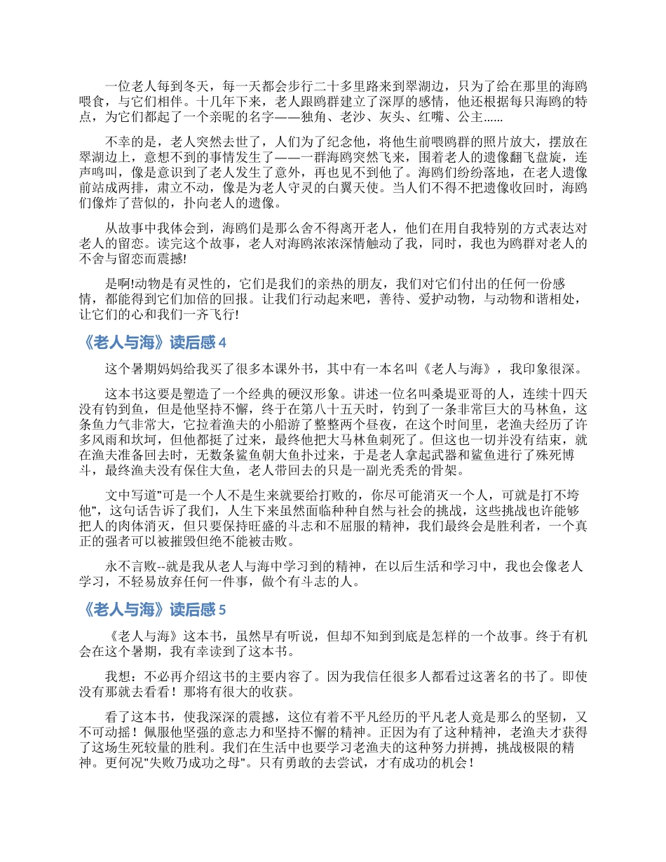 《老人与海》读后感_第2页