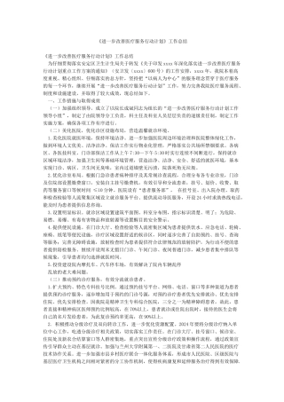 《进一步改善医疗服务行动计划》工作总结