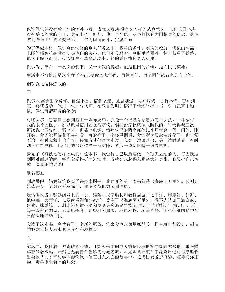 《钢铁是怎样炼成的》读后感6篇精彩作文_第2页
