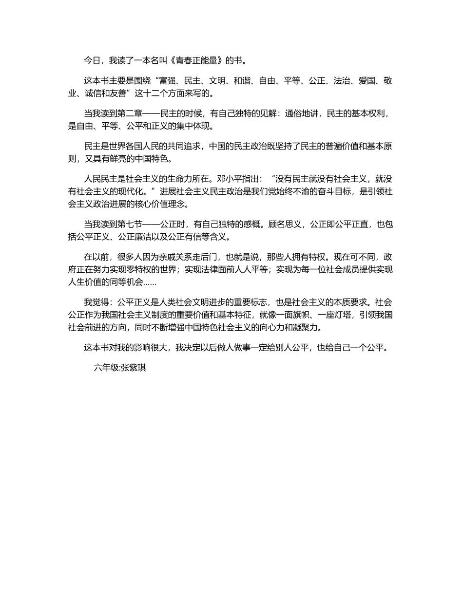 《青春正能量》读后感-800字_第1页