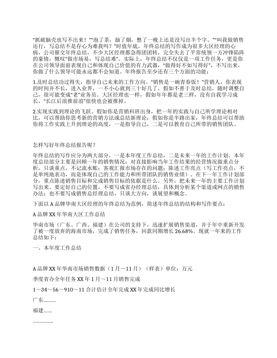 一名大区品牌经理的年终总结_第1页