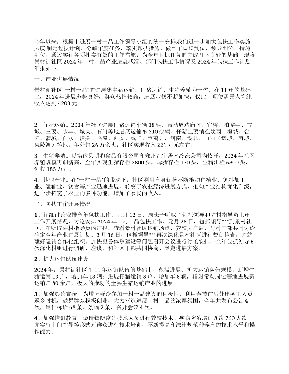 一村一品包扶工作总结_第1页