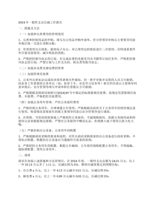 一般性支出压减工作报告