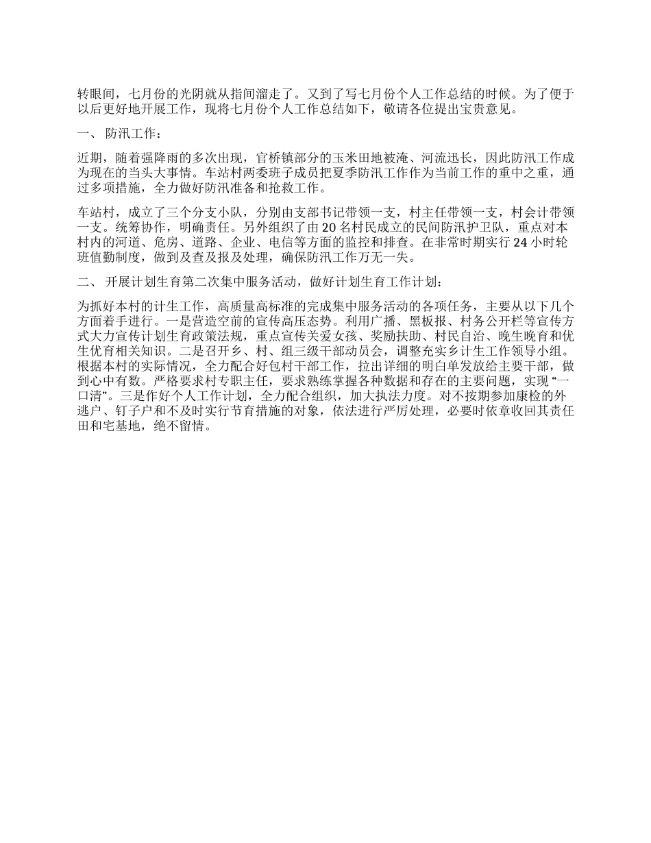 七月份个人工作总结_第1页