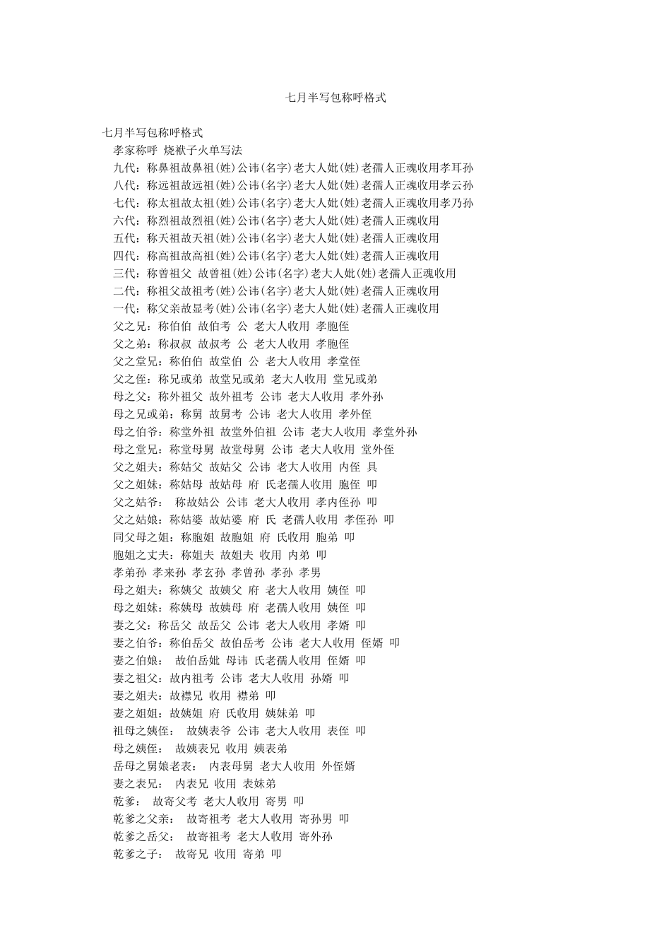 七月半写包称呼格式_第1页