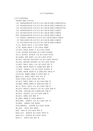 七月半写包称呼格式