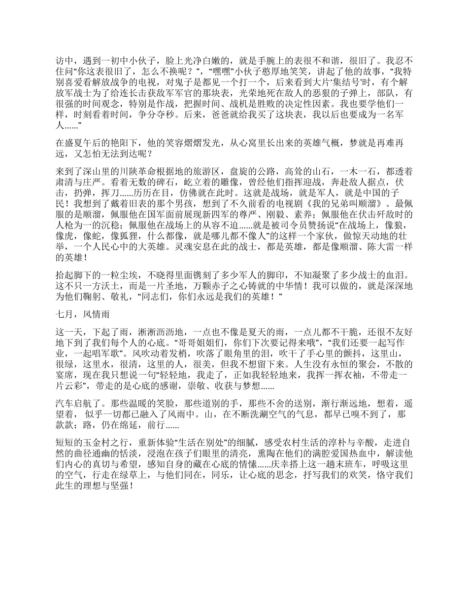 三下乡个人总结——思念恪守此生的理想_第2页