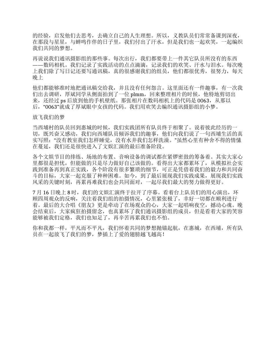 三下乡总结爱让梦飞起来_第2页