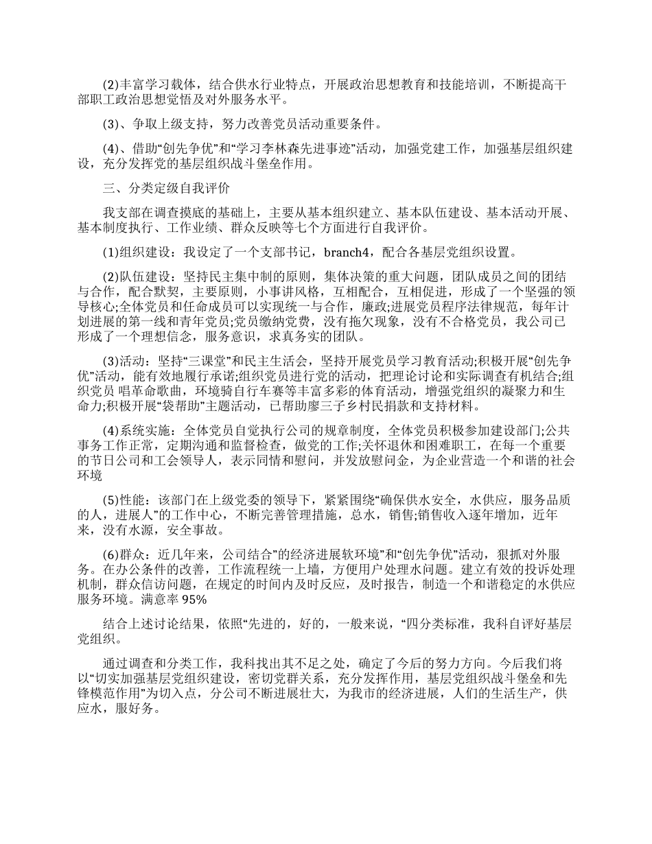 三分类三升级活动党组织自查报告_第2页