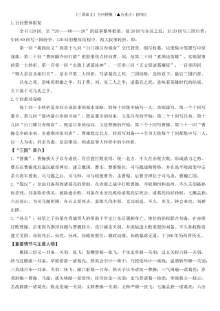 三国演义每回梗概