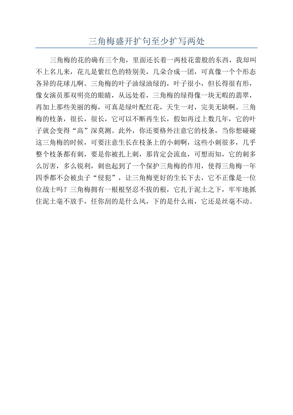 三角梅盛开扩句至少扩写两处_第1页