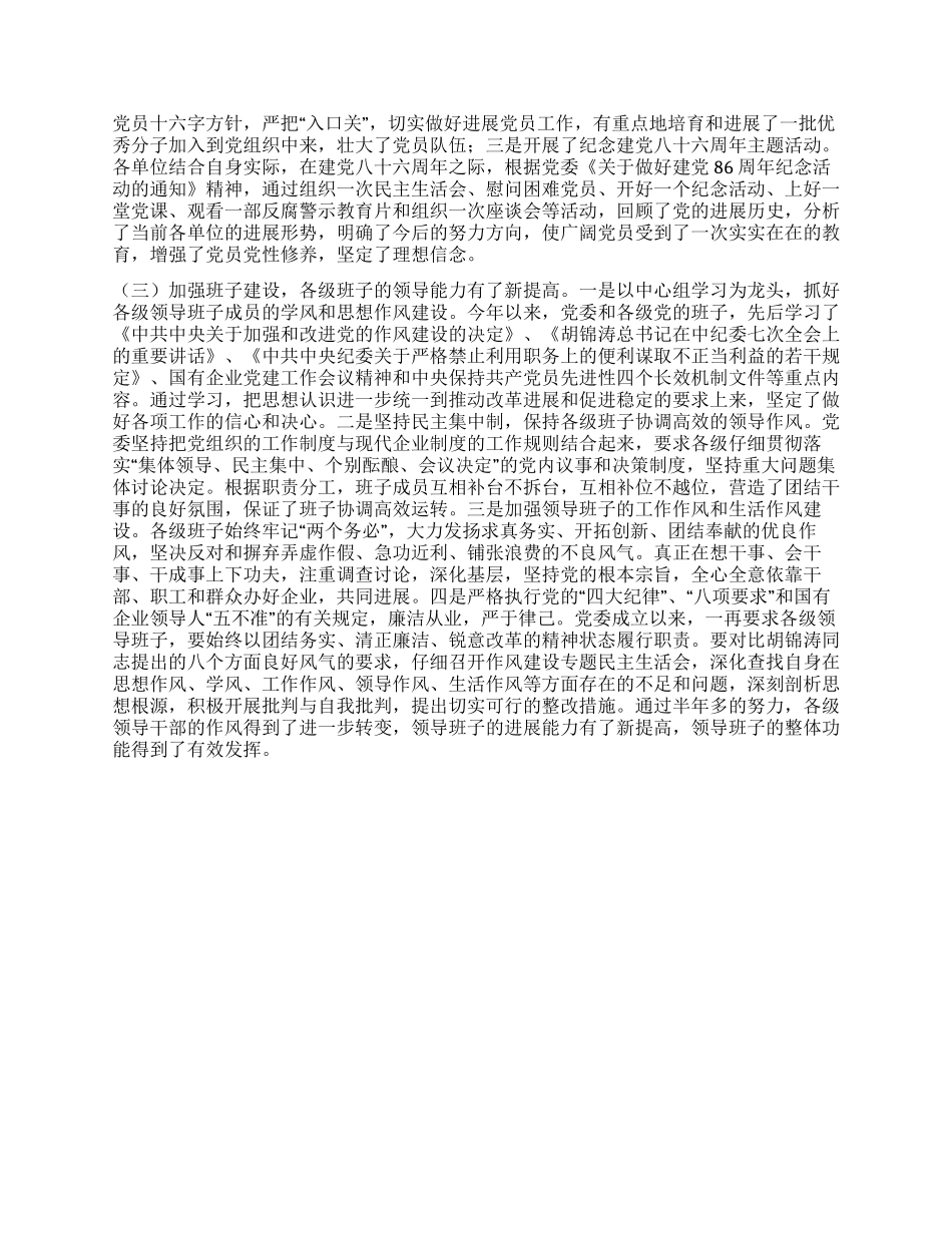 上半年党建工作总结和下半年工作部署_第2页