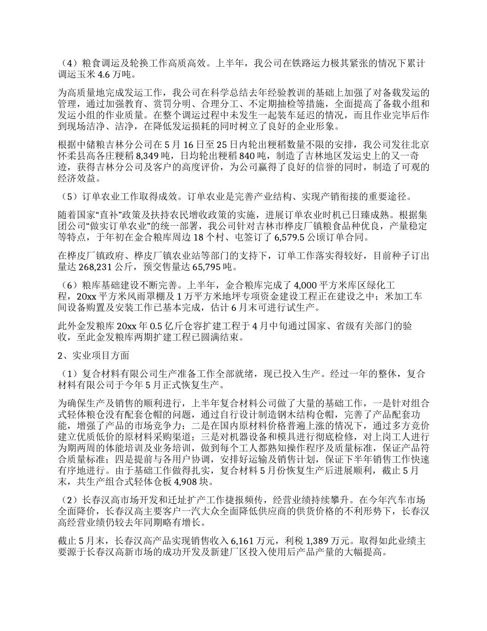 上半年工作总结及下半年工作安排(公司)_第2页