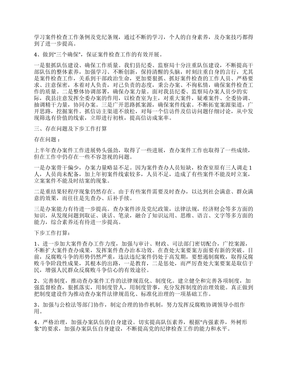 上半年案件检查工作总结_第2页