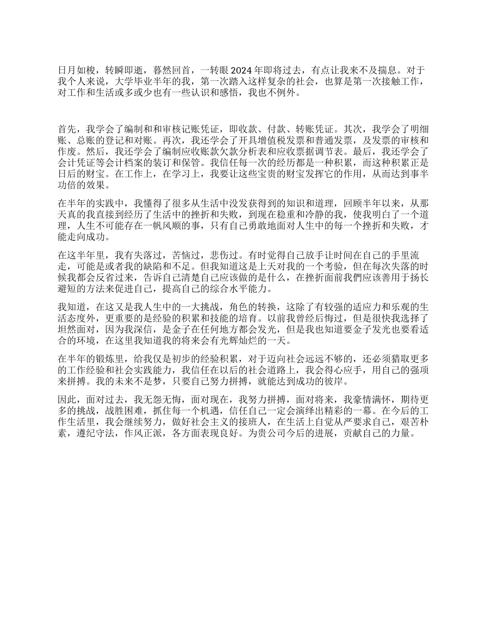 下半年会计工作总结_第1页