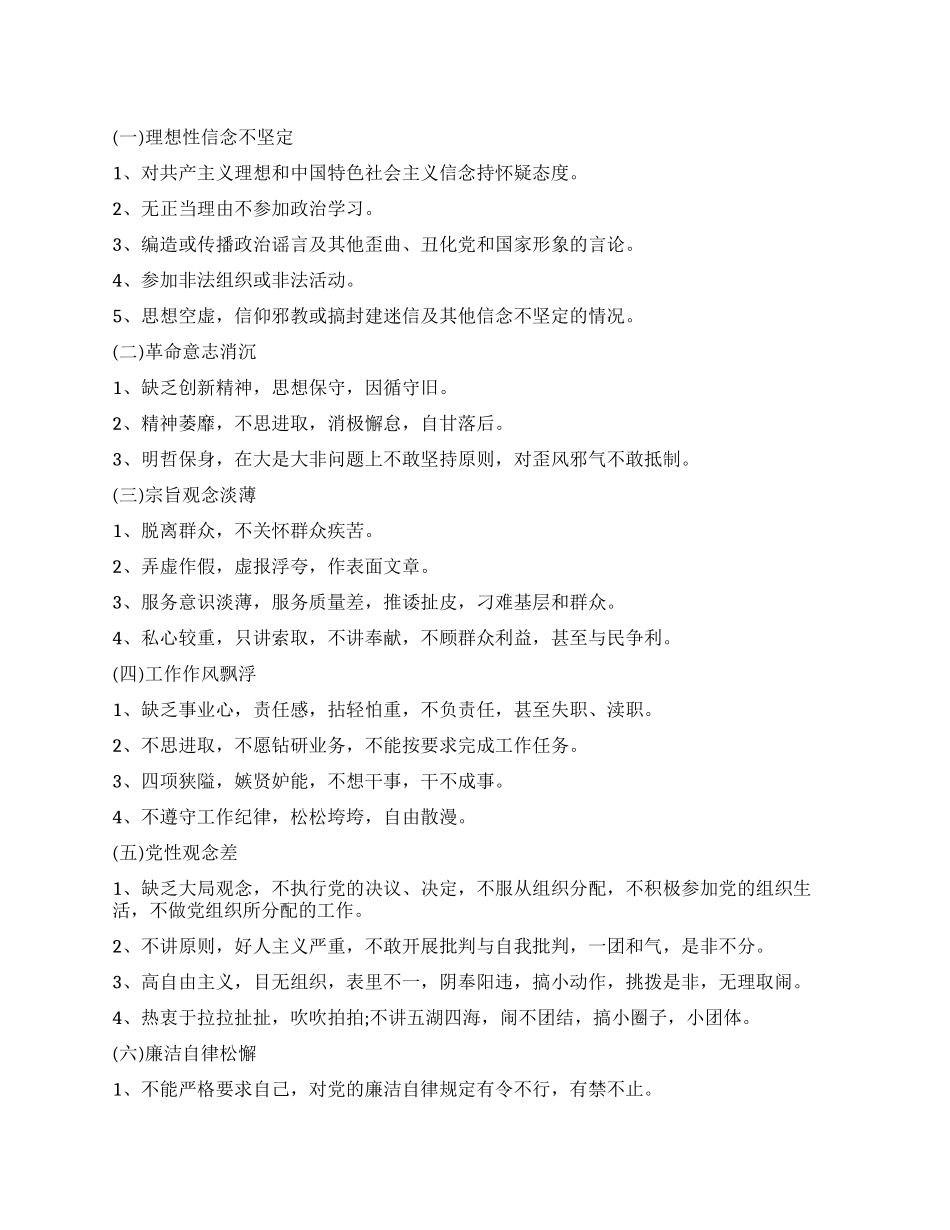 不合格党员表现_第1页