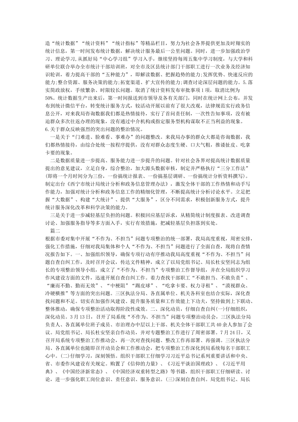 不担当不作为专项整治情况_第2页