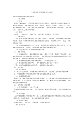 不明原因肺炎和流感防治应急预案