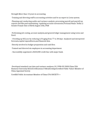 专业会计师英文简历模板