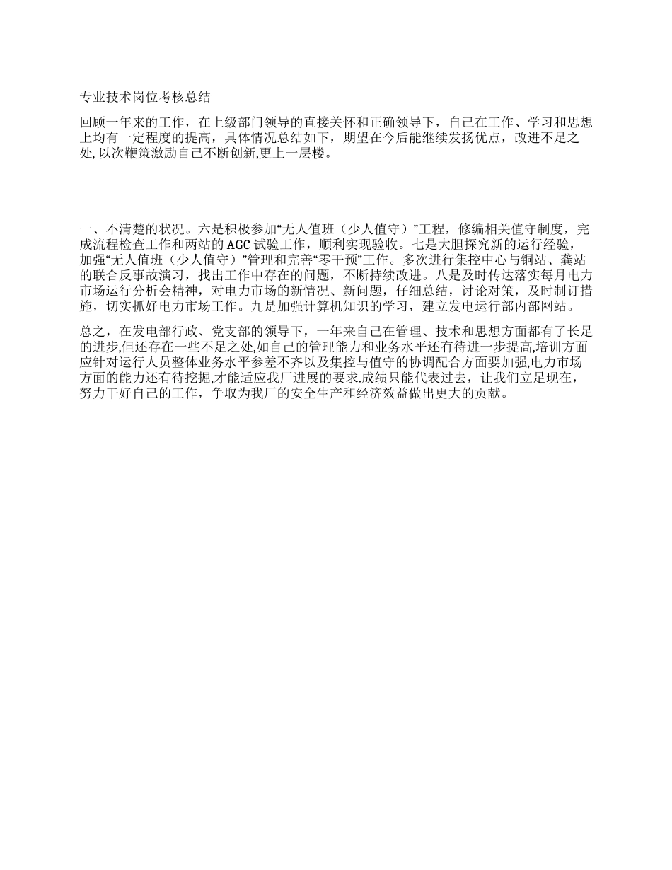 专业技术岗位考核总结_第1页