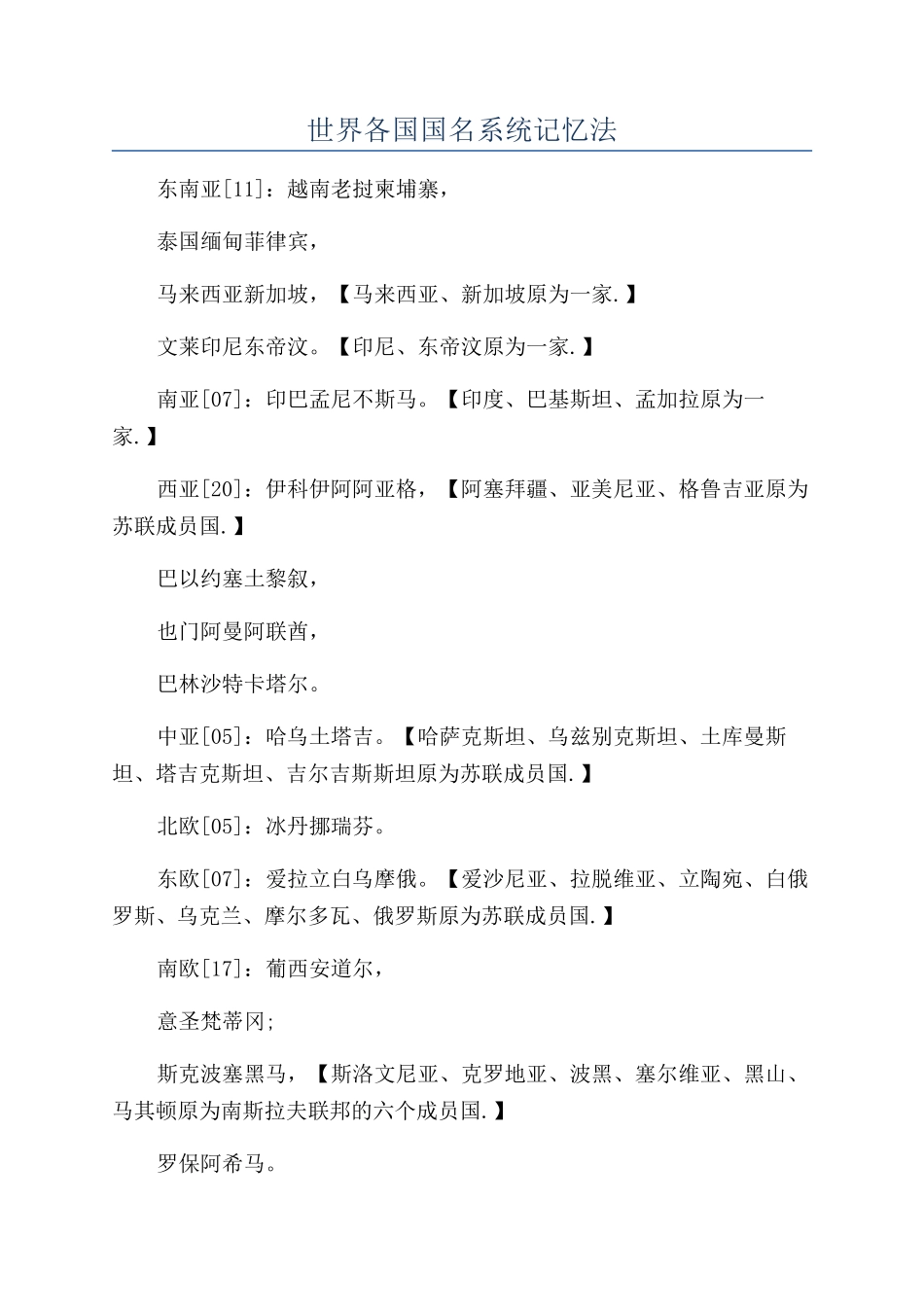 世界各国国名系统记忆法_第1页