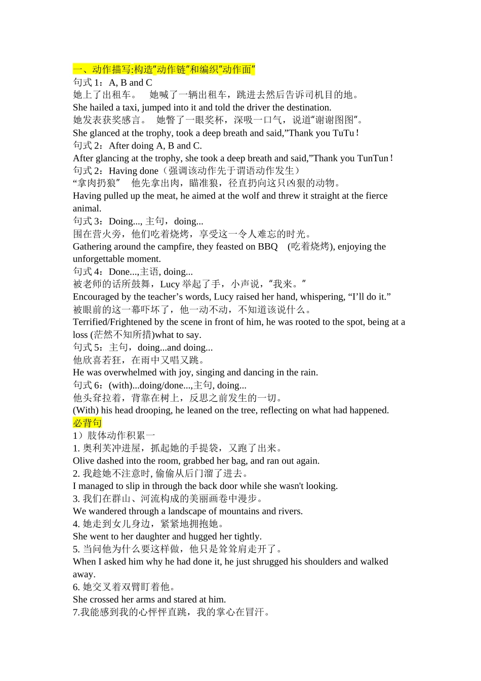 高中英语读后续写必收藏万能句型_第1页