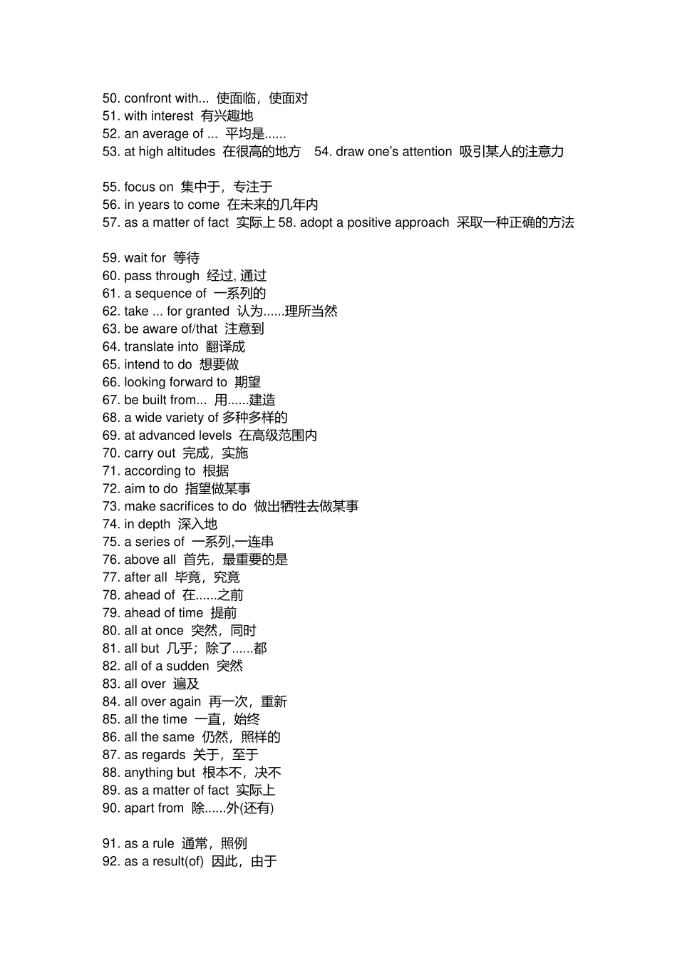 高中英语考试340个高频词组_第2页
