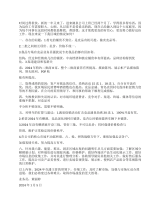 业务员2024年工作总结