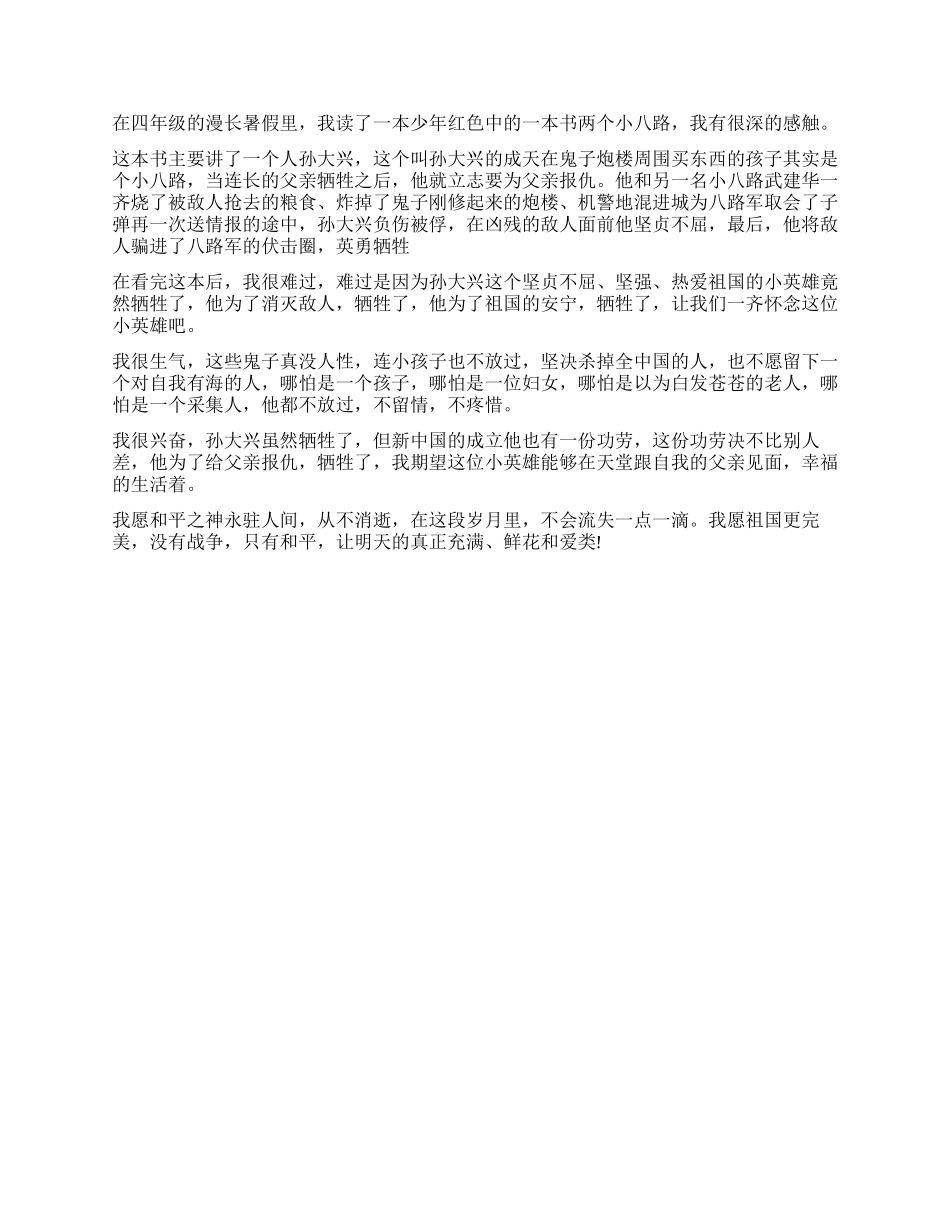 两个小八路读后感作文5篇_第3页