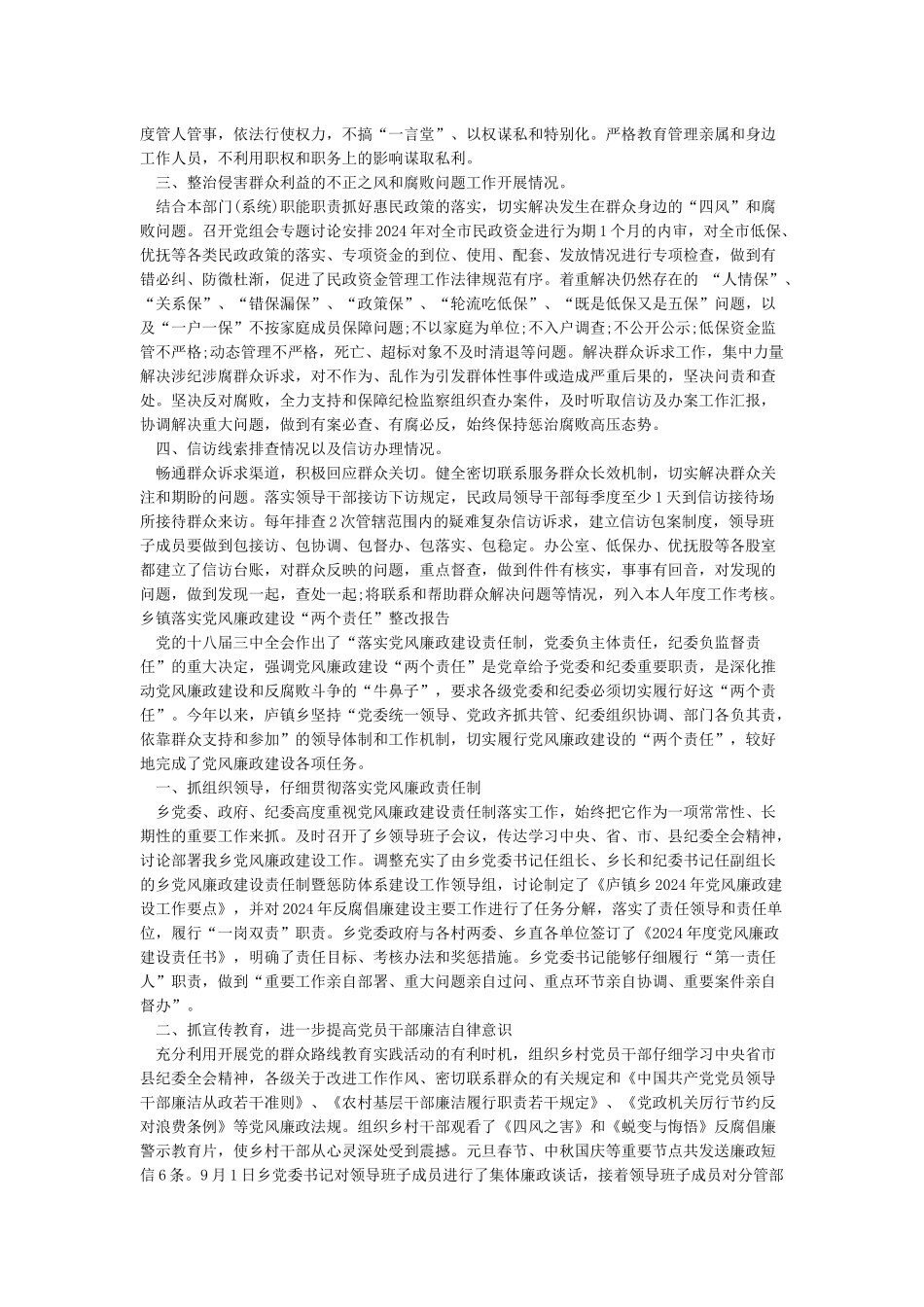 两个责任落实整改报告范文_第2页