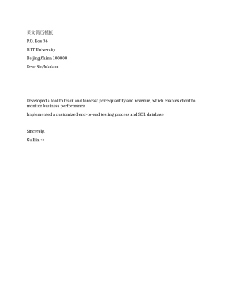 两类英文简历模板