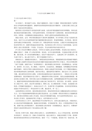 个人实习总结2000字范文