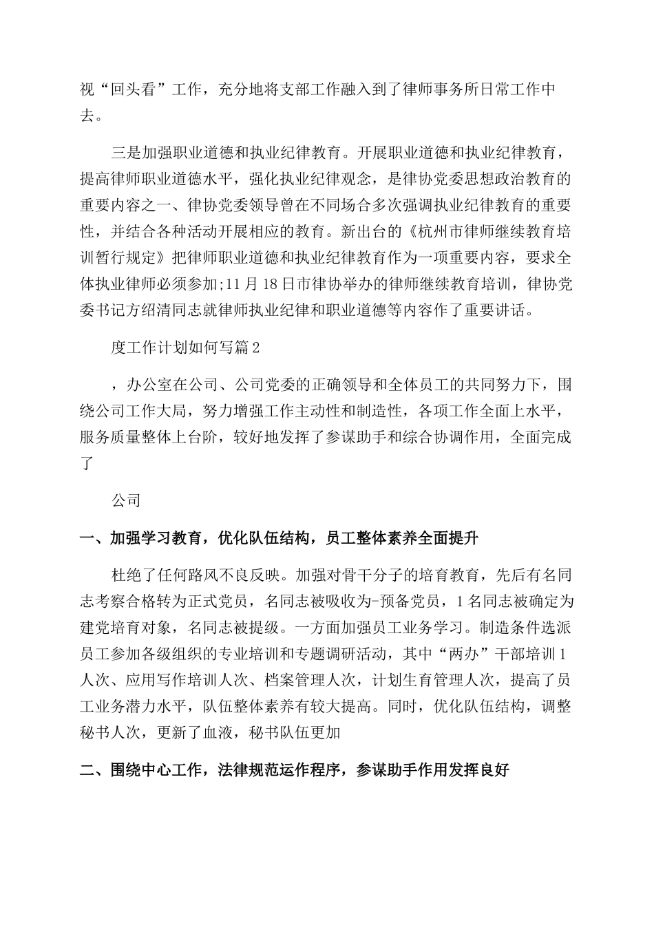 个人年度工作计划如何写3000字_第2页