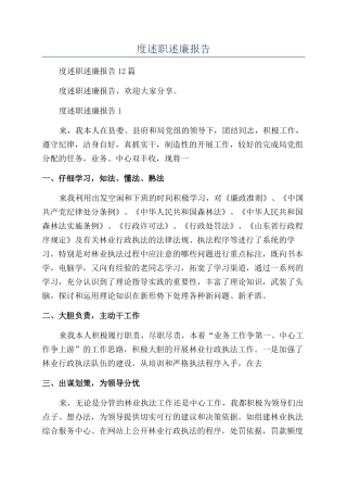 个人年度述职述廉报告