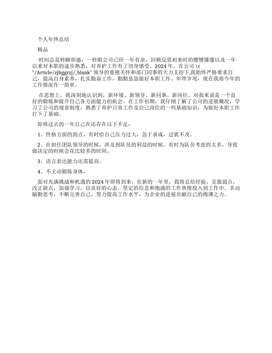 个人年终总结文档教学提纲_第1页