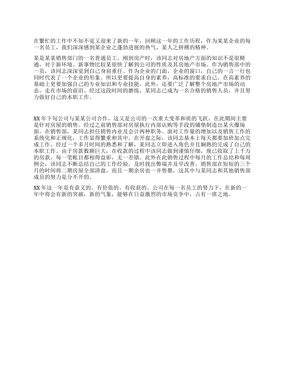 个人房地产销售工作总结_第1页