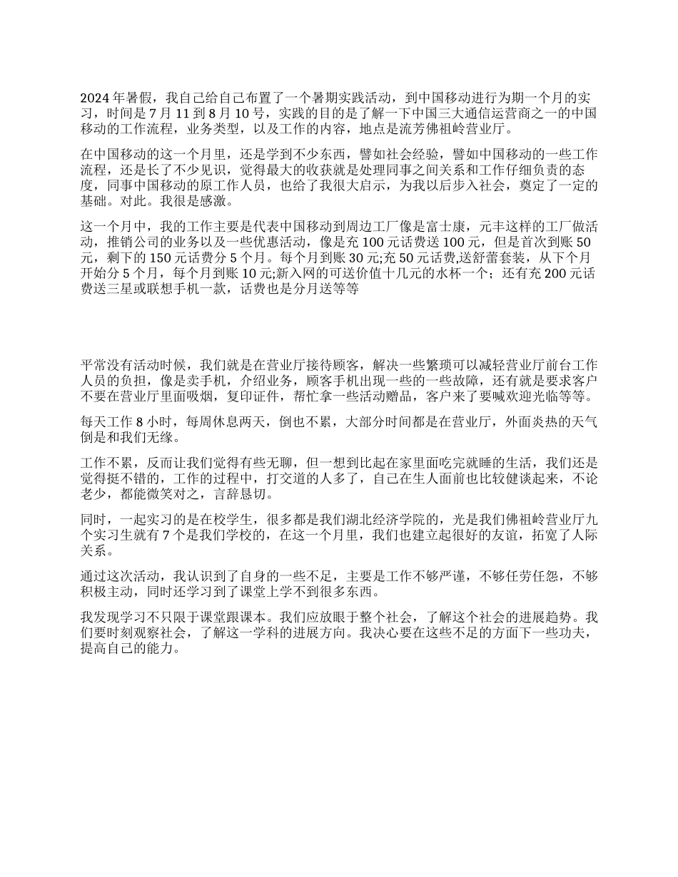 个人暑期实践活动总结_第1页