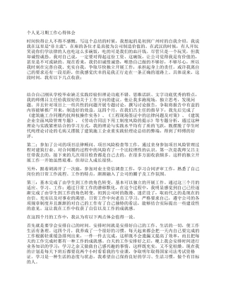 个人见习期工作心得体会