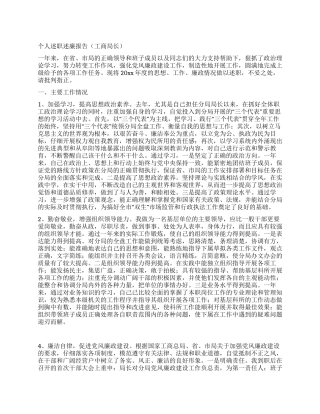 个人述职述廉报告(工商局长)
