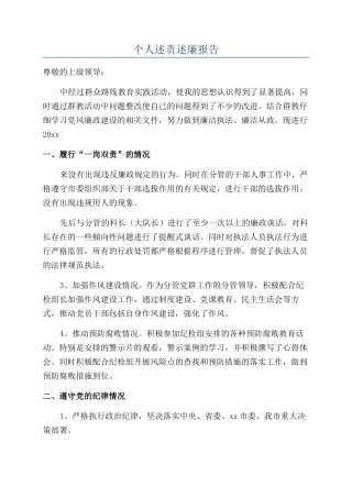 个人述责述廉报告