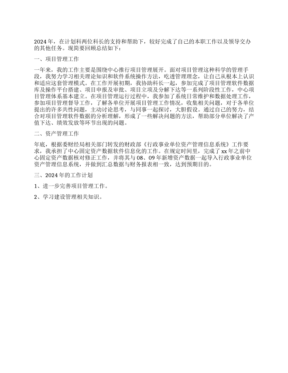 个人项目管理工作总结_第1页