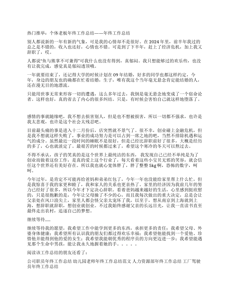 个体老板年终工作总结_第1页