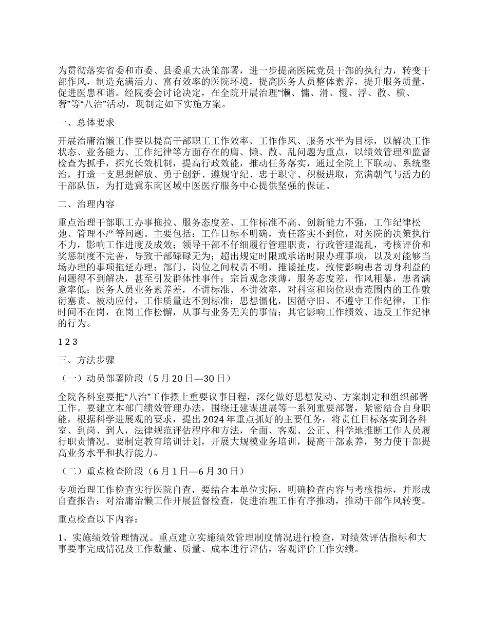 中医院医生作风建设工作方案_第1页
