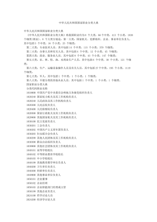 中华人民共和国国家职业分类大典